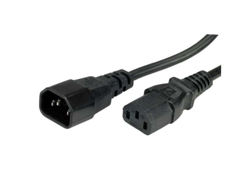 Roline naponski kabel PC-Monitor, IEC320 C14-C13 10A, M/F, 3.0m, crni