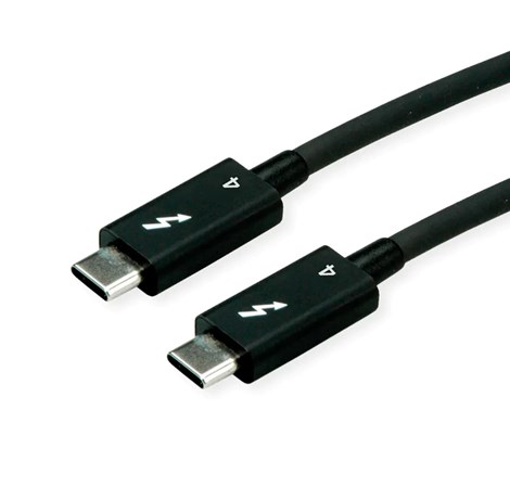 Roline Thunderbolt 4 kabel, 40Gbit/s, 100W, C-C, M/M, pasivni, 1m, crni