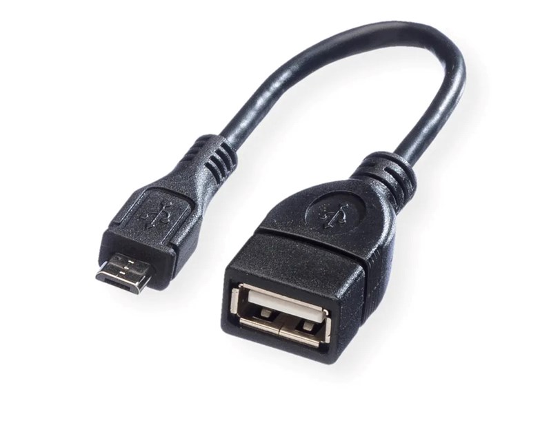 Roline VALUE USB2.0 kabel TIP A(F) na Micro B(M), 0.15m, crni