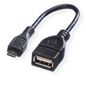 Roline VALUE USB2.0 kabel TIP A(F) na Micro B(M), 0.15m, crni