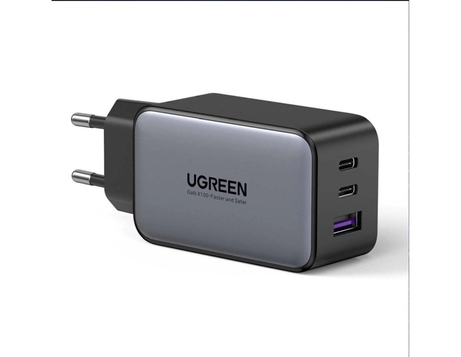 UGREEN GaN II Tech zidni punjač 65W, 1×USB-A/2×USB-C, PD3.0/QC4.0+, crni