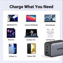 UGREEN GaN II Tech zidni punjač 65W, 1×USB-A/2×USB-C, PD3.0/QC4.0+, crni