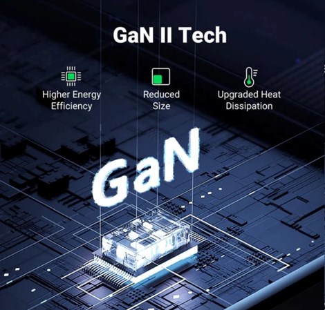 UGREEN GaN II Tech zidni punjač 65W, 1×USB-A/2×USB-C, PD3.0/QC4.0+, crni