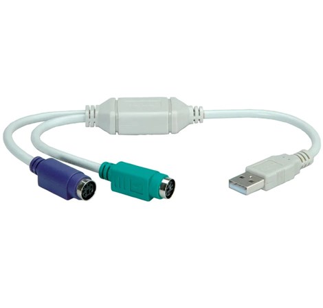 Roline VALUE adapter USB2.0 - 2×PS/2, M/F, 0.3m