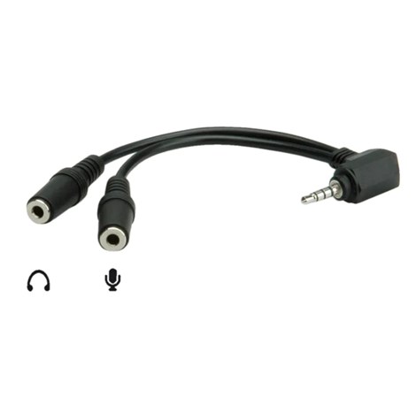Roline Audio Y kabel, 3.5mm Stereo (M) - 2×3.5mm Stereo (F), 0.15m