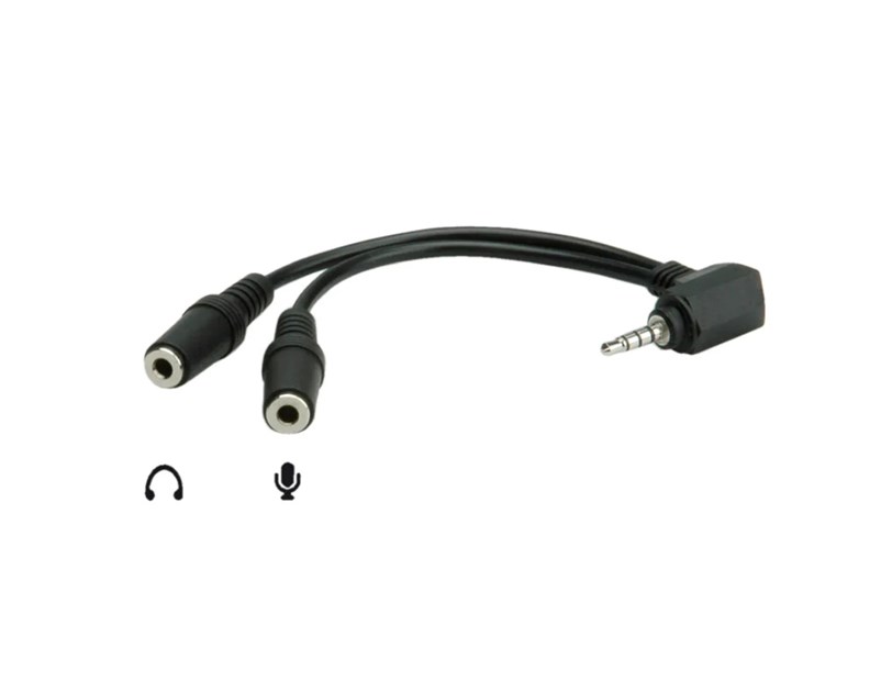 Roline Audio Y kabel, 3.5mm Stereo (M) - 2×3.5mm Stereo (F), 0.15m
