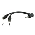 Roline Audio Y kabel, 3.5mm Stereo (M) - 2×3.5mm Stereo (F), 0.15m