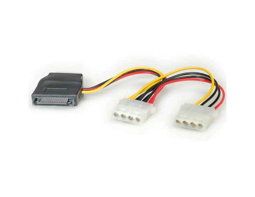 Roline interni Y-naponski kabel, SATA - 3×4-pin, 0.2m
