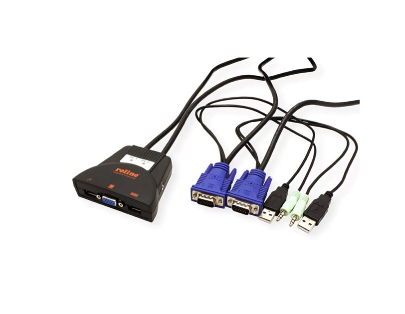 Roline KVM "Star" preklopnik (1 korisnik/2 PC), USB/Audio