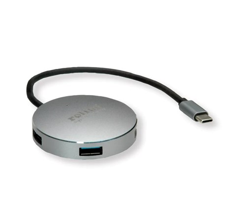 Roline Hub 4-porta USB 3.2 Gen1, USB-C kabel, 0.15m