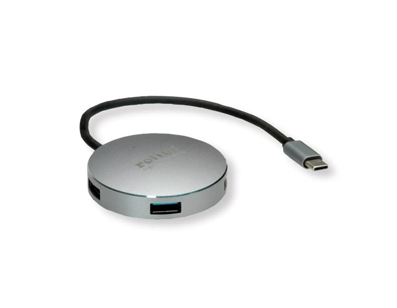 Roline Hub 4-porta USB 3.2 Gen1, USB-C kabel, 0.15m