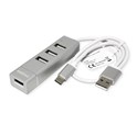 Roline Hub 4-porta USB2.0, USB Tip-A + USB-C kablovi, 0.3m