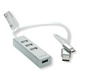Roline Hub 4-porta USB2.0, USB Tip-A + USB-C kablovi, 0.3m