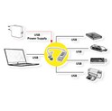 Roline Hub 4-porta USB2.0, USB Tip-A + USB-C kablovi, 0.3m