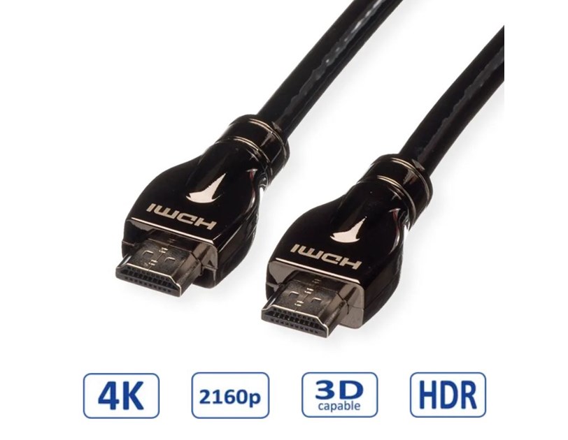 Roline HDMI Ultra HD kabel sa mrežom, M/M, 15m