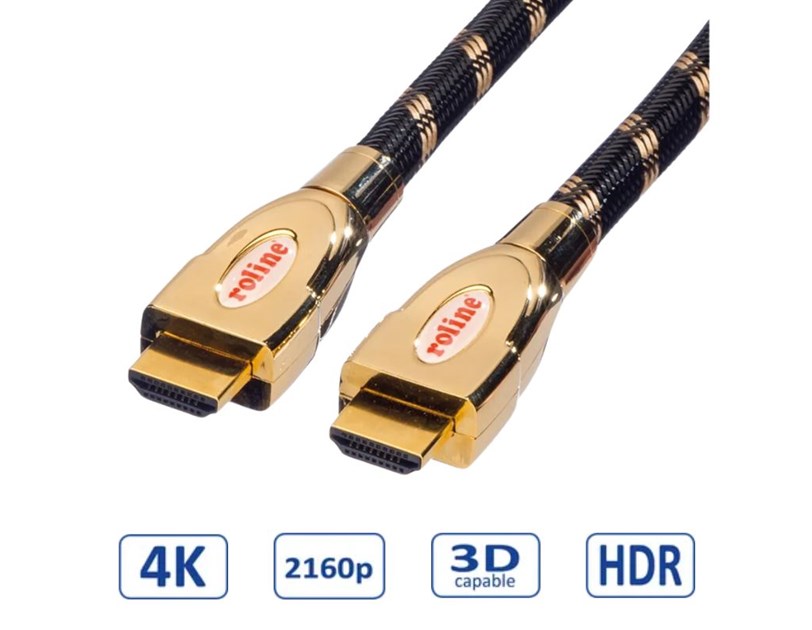 Roline GOLD HDMI Ultra HD kabel sa mrežom, M/M, 3.0m