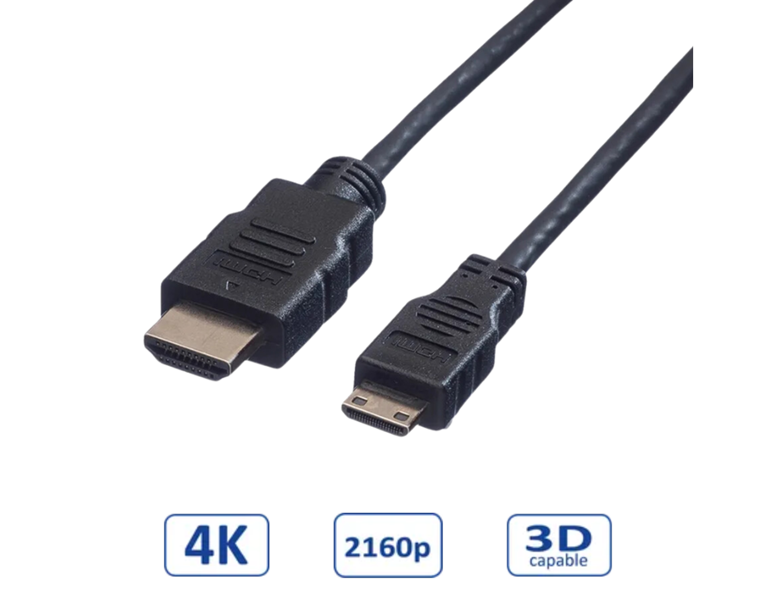 Roline VALUE HDMI High Speed kabel sa mrežom, TIP A (M) - TIP C (M) (mini), 2.0m