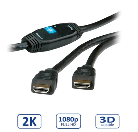 Roline HDMI kabel, HDMI M - HDMI M, 30m, sa pojačanjem