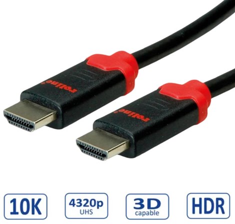 Roline HDMI 10K Ultra High Speed kabel, M/M, 3.0m