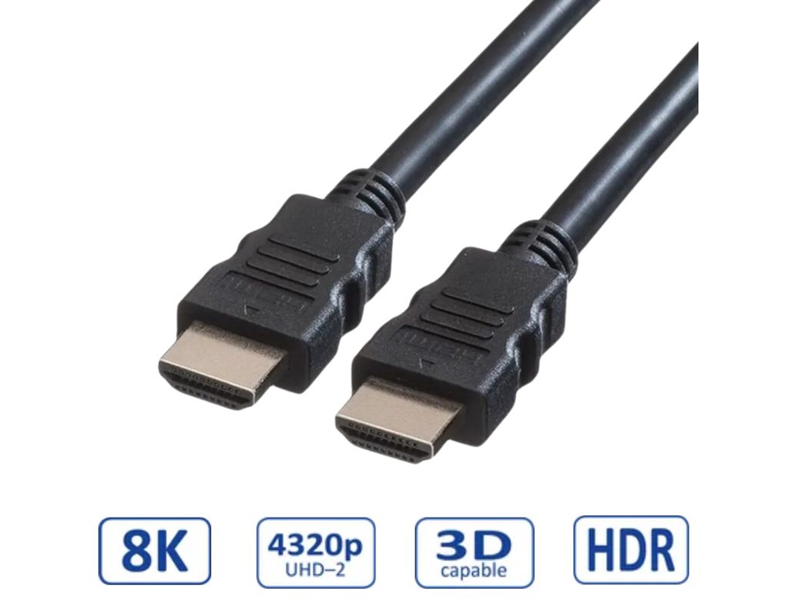 Roline VALUE Ultra HD 8K HDMI v2.1 kabel sa mrežom, M/M, crni, 2.0m