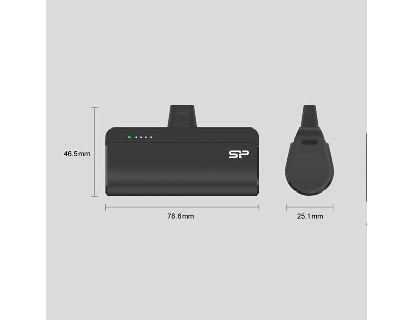 Silicon Power punjač Powerbank QD50, 5000mAh, 20W, integrated Type C connector+Type C port, QC3.0+PD, crni