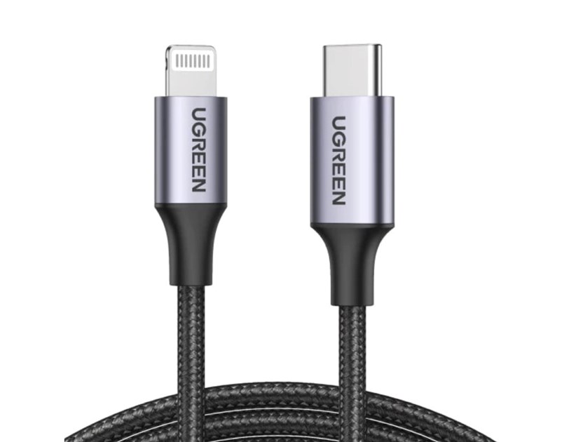 UGREEN Lightning na USB-C (M), MFi, PD, pleteni kabel, 1.0m