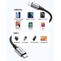 UGREEN Lightning na USB-C (M), MFi, PD, pleteni kabel, 1.0m