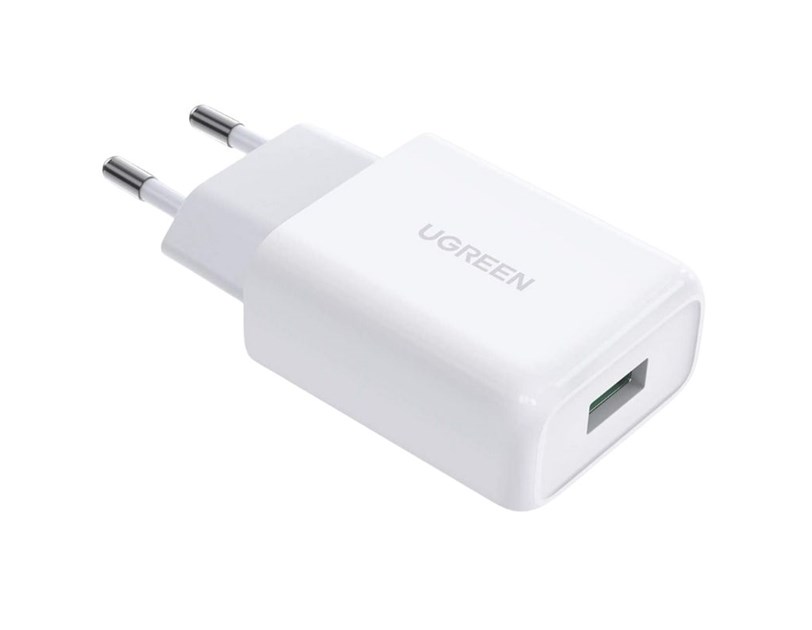 UGREEN zidni punjač 18W, USB-A, QC 3.0, bijeli