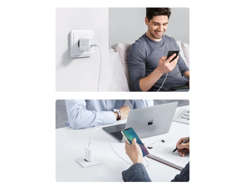 UGREEN zidni punjač 20W, USB-C, PD3.0/QC4.0, bijeli + USB-C/Lightning kabel 1.0m