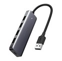 UGREEN 4-portni USB-A HUB 4xUSB-A 3.0 + micro USB power port, sivi