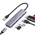 UGREEN 4-portni USB-A HUB 4xUSB-A 3.0 + micro USB power port, sivi