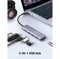 UGREEN 4-portni USB-A HUB 4xUSB-A 3.0 + micro USB power port, sivi