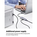 UGREEN 4-portni USB-A HUB 4xUSB-A 3.0 + micro USB power port, sivi