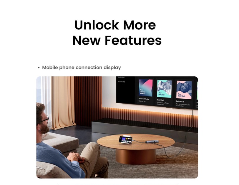 UGREEN 10-portni USB-C HUB 3×USB-A 3.0, 1xUSB- C PD, VGA, 4K, HDMI, 1xG-LAN, 1xSD, 1xTF, 3.5mm, sivi