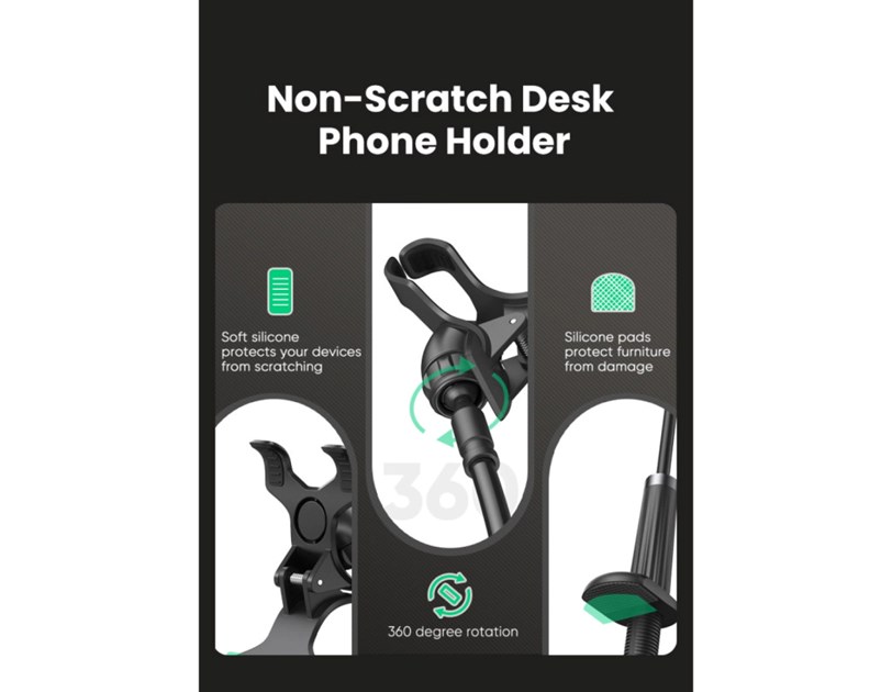 UGREEN držač za smartphone, fleksibilni, crni, 90cm
