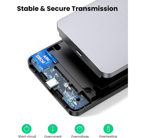 UGREEN vanjsko kućište, 2.5" HDD/SSD, SATA, USB-C 3.1