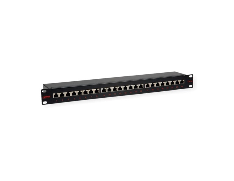Roline Cat.5e/Class D 19" Patch Panel 24-porta STP, crni