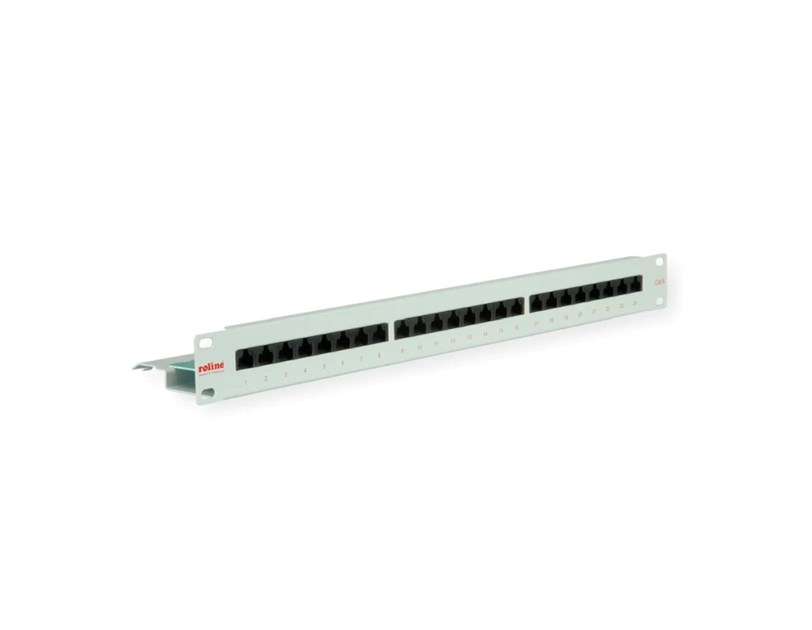 Roline Cat.6/ClassE 19" Patch Panel 24-porta UTP, svijetlo sivi