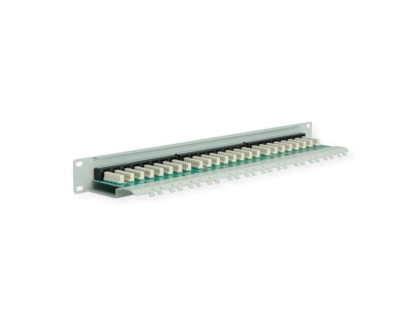 Roline Cat.6/ClassE 19" Patch Panel 24-porta UTP, svijetlo sivi