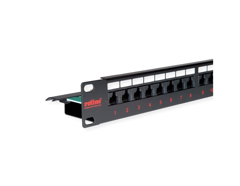 Roline Cat.6/ClassE 19" Patch Panel 24-porta UTP, crni