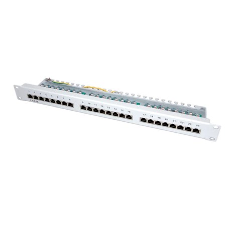 Roline VALUE Cat.5e/Class D 19" Patch Panel 24-porta STP, svijetlo sivi