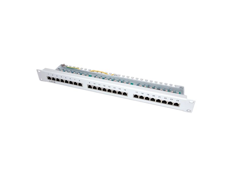 Roline VALUE Cat.5e/Class D 19" Patch Panel 24-porta STP, svijetlo sivi