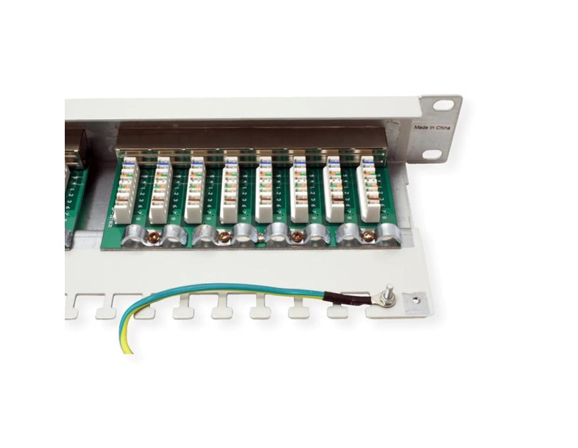 Roline VALUE Cat.5e/Class D 19" Patch Panel 24-porta STP, svijetlo sivi