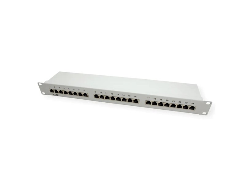 Roline VALUE Cat.5e/Class D 19" Patch Panel 24-porta STP, svijetlo sivi