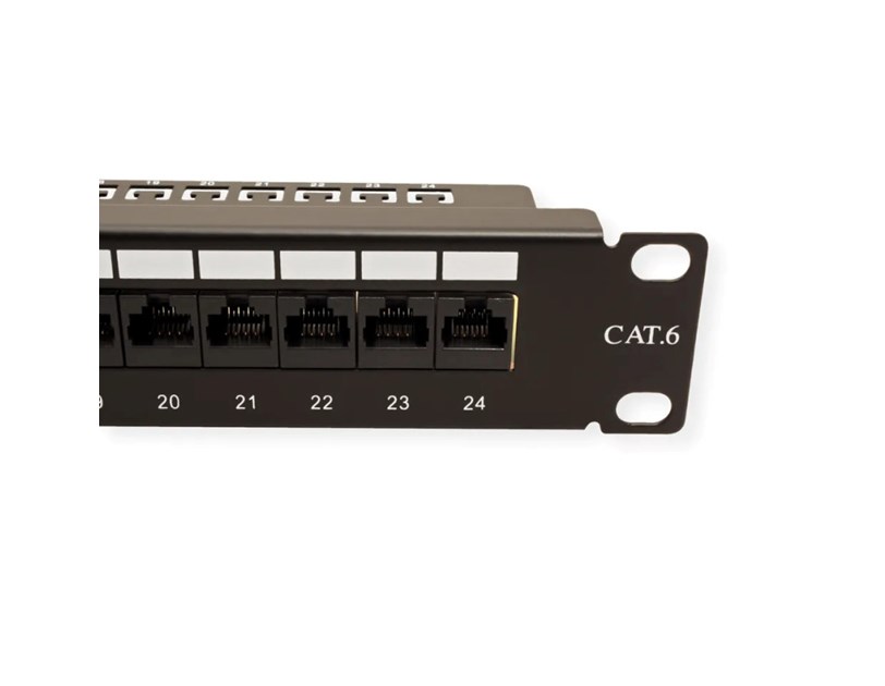 Roline VALUE Cat.6/Class E 19" Patch Panel 24-porta UTP, crni