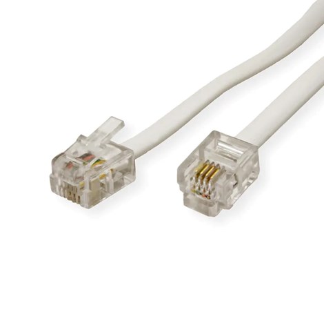 Roline VALUE RJ12 (6P4C) telefonski kabel, 2.0m, sivi