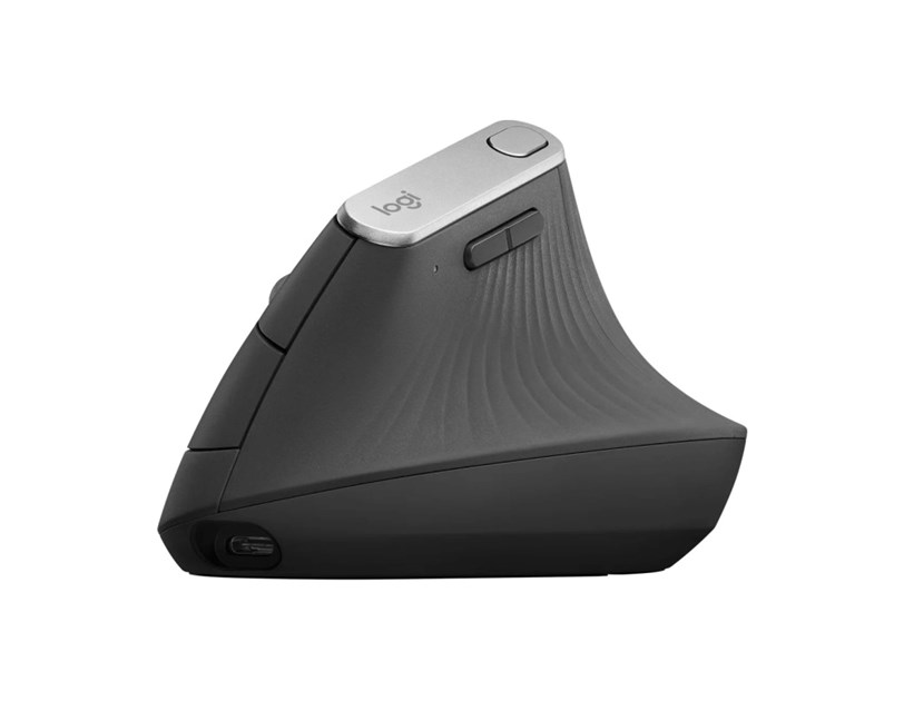 Logitech MX Vertical Advanced vertikalni ergonomski bežični optički miš, za dešnjake, USB, grafit (910-005448)