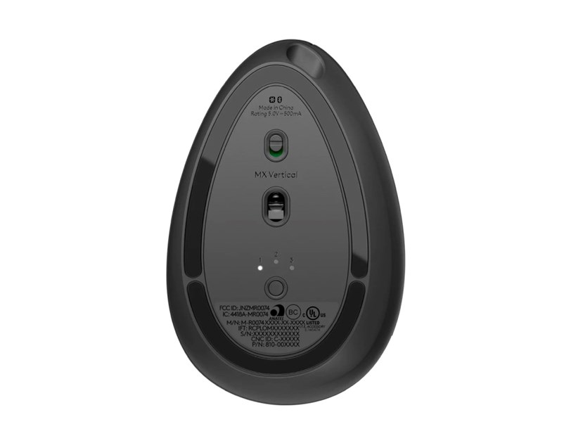 Logitech MX Vertical Advanced vertikalni ergonomski bežični optički miš, za dešnjake, USB, grafit (910-005448)