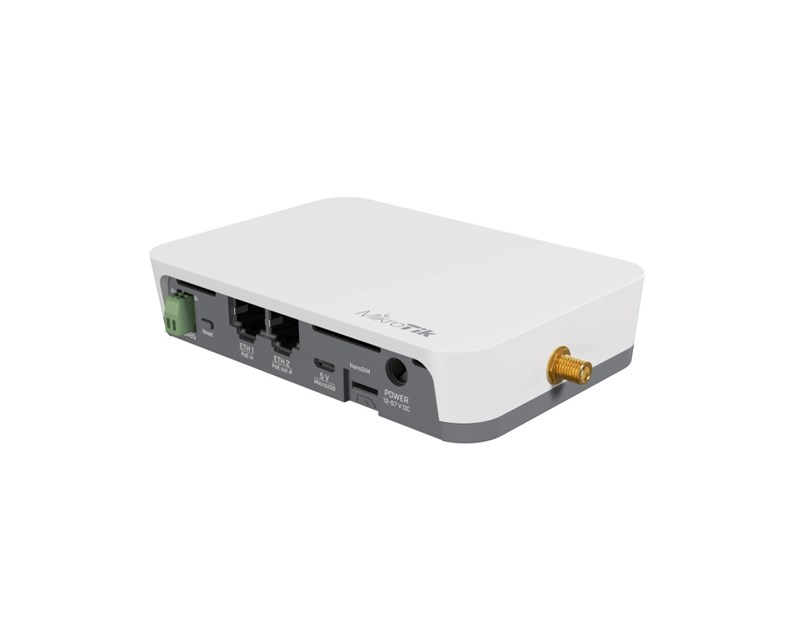 Mikrotik KNOT LR8 kit - IoT Gateway, 650MHz CPU, 64MB RAM, 2×10/100Mbps (PoE-in/PoE-out) 2.4Ghz 802.11b/g/n Dual Chain, R11e-LoRa8 card (863-870MHz 14dBm), BT5.2, GPS, microUSB, RouterOS L4