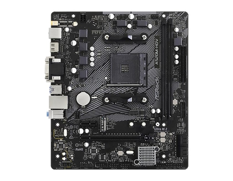 Asrock MB A520M-HDV, S. AM4, DDR4/4733+(OC), PCIe 3.0, G-LAN, VGA/DVI-D/HDMI, mATX